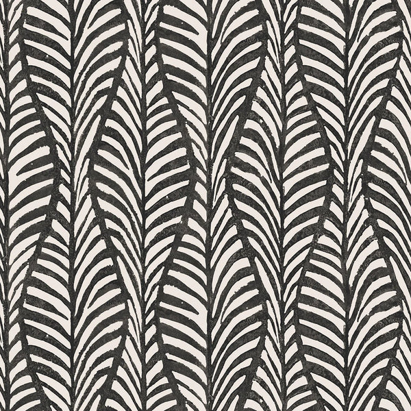 Block Print Leaves Peel and Stick Wallpaper - Jade