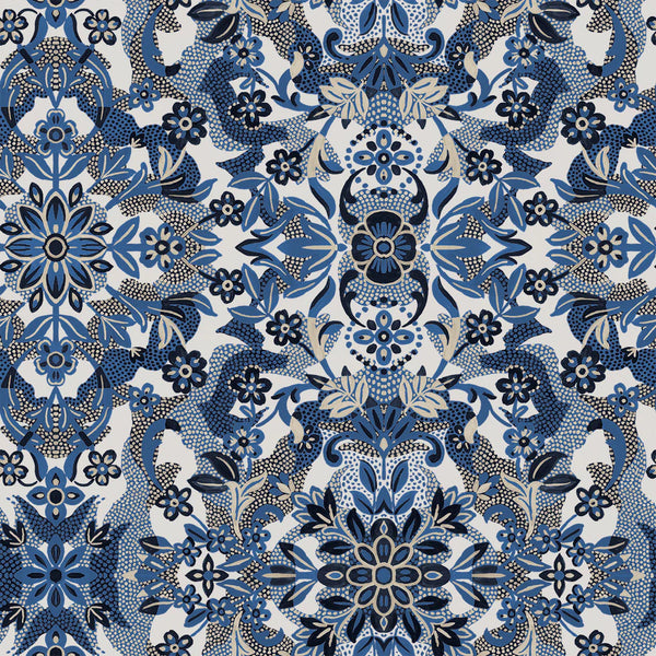 Ornate Medallion Peel and Stick Wallpaper - Blue Sapphire