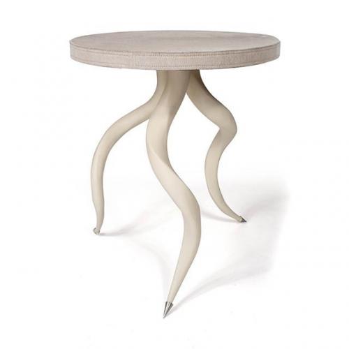 Buffed Kudu Horn - Cream side table