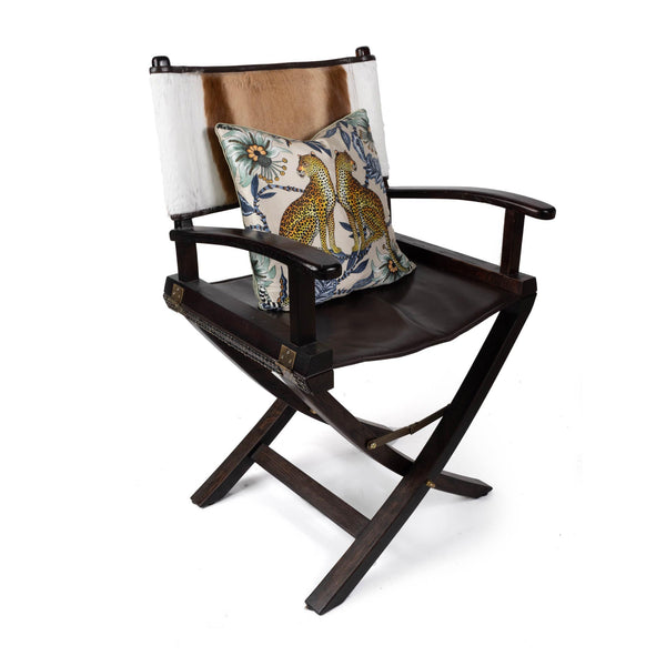 Springbok Hide Back - Stained Safari Chair