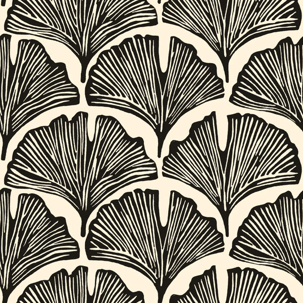 Feather Palm Peel and Stick Wallpaper - Zebra Black