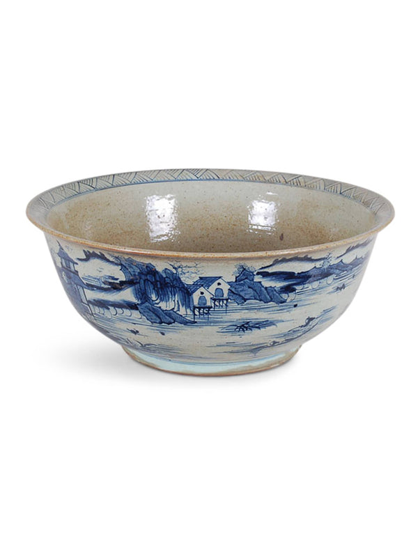 25″ BLUE AND WHITE CANTON BOWL