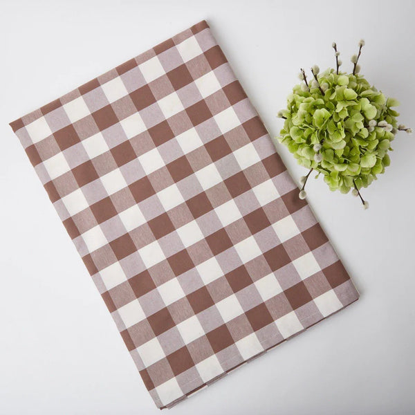 CHOCOLATE GINGHAM TABLECLOTH