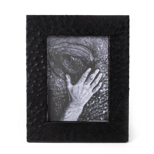 Photo Frames Ostrich Leather - Black