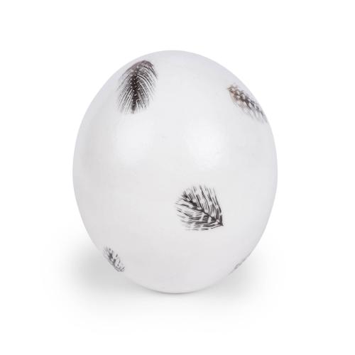 Ostrich Egg - Beaded - White