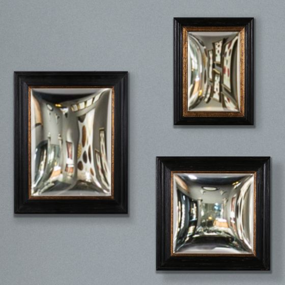 Square Convex Mirrors Framed (set of 3)
