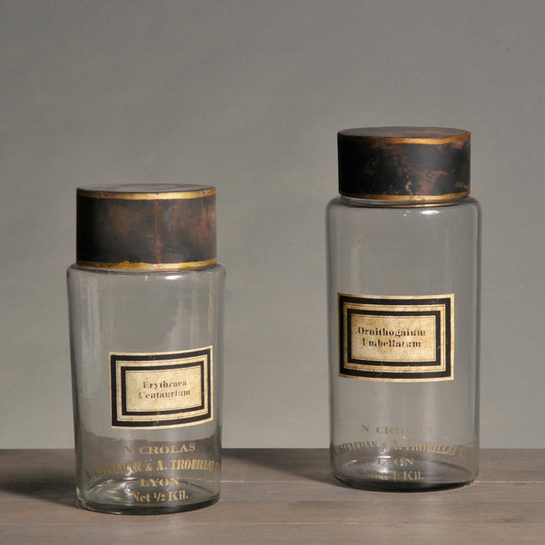 Small & Medium Herbo Jar With Cork & Logo (SET OF 2)